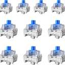 ZhouWang Blue Switch 3 Pin 50gf Pre-Lubricated,Dustproof Clicky Switch,Suitable for RGB,Mechanical Gaming KeyboardsMX Mechanical Keyboard(Blue,72PCS)