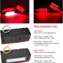 LED Boat Trailer Lights, Submersible LED Trailer Light Kit w/Wiring Harness Combined Stop Tail Lights, Amber Side Marker Lights, 3rd Light Bar for Camper Truck Snowmobile Over 80" Inches