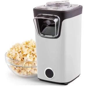 DASH Turbo POP Popcorn Maker with Measuring Cup to Portion Popping Corn Kernels + Melt Butter, 8 Cup Popcorn Machine - White