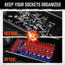 HORUSDY 8-Piece Magnetic Socket Organizer Set, Magnet Socket Holder, 1/4", 3/8", 1/2" Socket Holds 199 Pieces Magnetic Trays. (8-Piece Organizer Set)