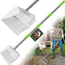 12inch Large Chicken Poop Scooper, 2 Widths of Slots Chicken Coop Litter Scoop with Stainless Steel Handle - 23" to 66", 4 in 1 Litter Sifting ShovelHeavy Duty Chicken Coop Accessories