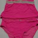 Aqua Eve Women Tummy Control Tankini Swimsuit - Halter Swimsuit One Piece Bathing Suit Color Block 2025 Swimwear, pink color, size XL