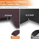 UKISS 9/10"" Extra Thick Cushioned Anti Fatigue Kitchen Mat, Waterproof High Density Foam Standing Desk Mat, Non-Slip Ergonomic Comfort Mat for Kitchen, Office,Workstation Black (Brown, 20" X 39")