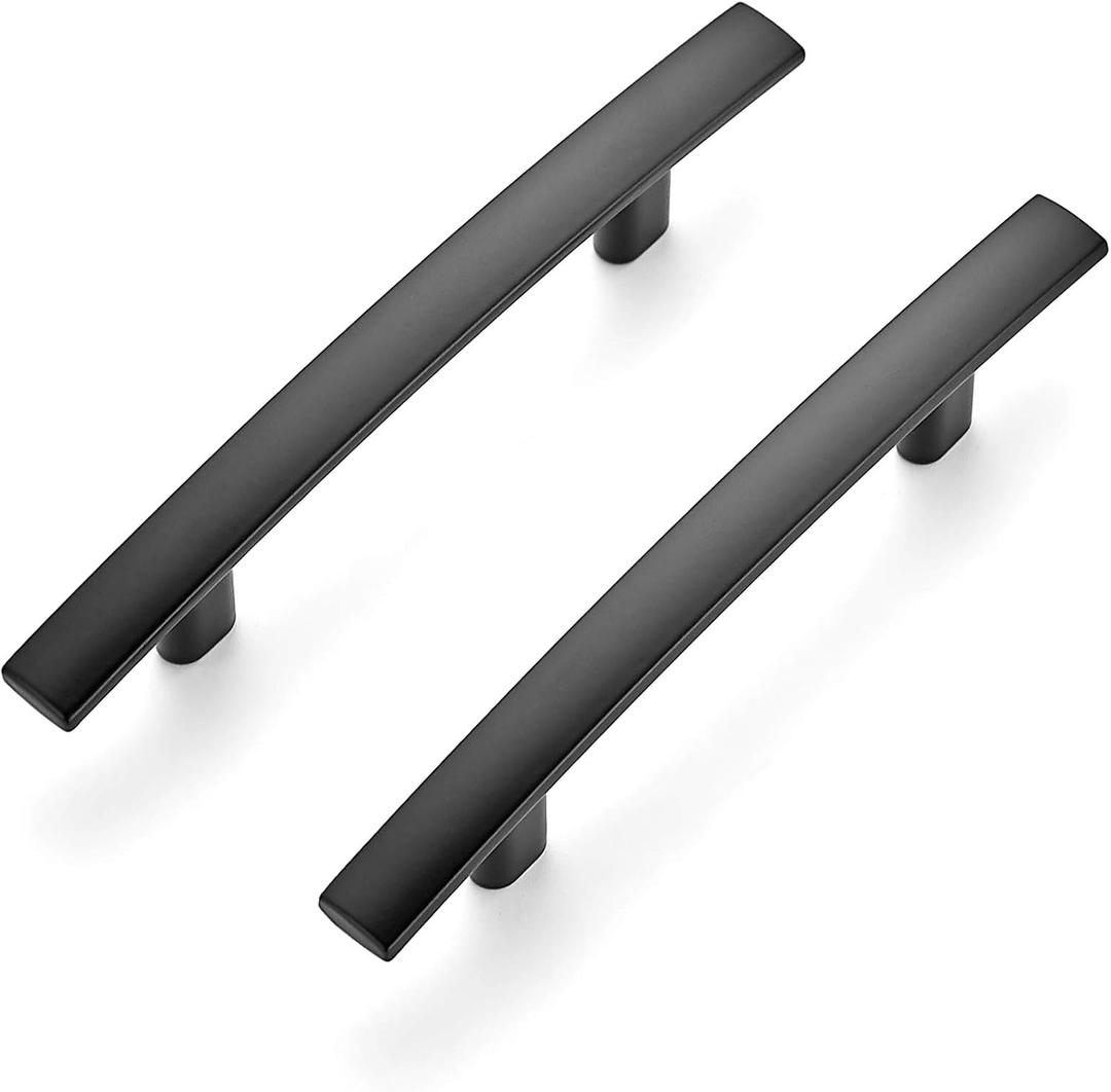 Ravinte 30 Pack | 5-3/16'' Curved Cabinet Pulls Matte Black Kitchen Drawer Pulls Arch Cabinet Handles 5-3/16Length, 3 Hole Center