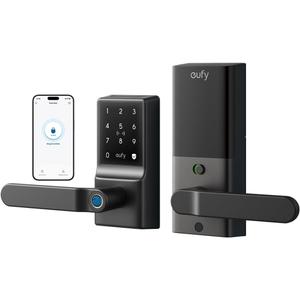 Eufy Security Smart Lock C33, Fingerprint Keyless Door Lock with Handle, Built-in Wi-Fi, APP Remote Control, Biometric Door Knob for Entry Door, Auto Lock, IP53 Waterproof