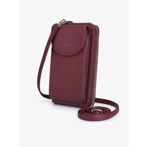 S-ZONE Small Crossbody Bags for Women Cell Phone Purse RFID Blocking Wallet Purses with Credit Card Slots, Dark  Red