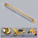 24 Inch Shower Grab Bar 1.25" Dia, Gold Anti Slip Bathroom Grab Bar, 304 Stainless Steel Knurled Handicap Grab Bars, Safety Support Handrail, Assist Bath Shower Handle for Elderly Injury Senior