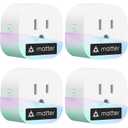 meross Matter Smart Plug Mini, FFS Easy Setup, 100% Privacy Smart Outlet, Compact Size, Support Apple Home, Alexa, Google Home with Schedule and Timer, App and Voice Control, 2.4G Wi-Fi Only (4 Pack)