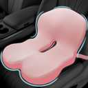 Mosxoed Memory Foam Seat Cushion for Sciatica & Back Pain Relief  Ergonomic Chair Pad with Adjustable Strap & Supportive Comfort Cover, NonSlip for Car, Truck, Office Chair  Pink