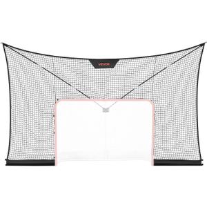 VEVOR Hockey Goal Goal and Backstop Net Set, 12x7 ft Durable Hockey Net with Extended Coverage, Lightweight Portable Complete Training Accessory Set, Easy Assembly, for Youth and Adults