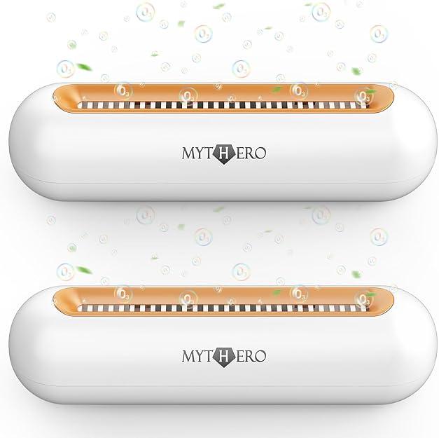 Chemical-Free Shoe Deodorizer for Sneaker, Boot, All Footwear, Rechargeable & Long-Lasting Shoe Freshener 2-Pack, Ozone Technology Shoe Odor Elimination, Durable Shoe Smell Remover