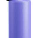 POWCAN 18oz Travel Water Bottle: Standard Mouth, Leakproof, BPA-Free, Easy Hold Handle, Insulated Stainless Steel Thermos with Straw for Teens, School, Outdoors, Running, Camping, Gym (Violet's Tale)