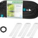 LINEX Flat Soaker Hose 50 ft with Stake for Garden Beds Drip Sprinkler Irrigation Hose Heavy Duty Saving 80% Water For Vegetable
