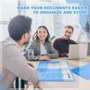 Seajan 6 Pack 3 Pocket File Folders with Clip,Water Proof Material Foldable Design for Easy Review, File Folder for Documents, Report Covers Presentation Folders, Letter Size 12.29.1inch (Blue)