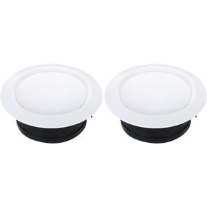 PATIKIL 8 Inch Round Air Vent, 2 Pack Adjustable Ceiling Diffuser Grill Cover ABS Louver Soffit Vent for Bathroom Kitchen Living Room, White