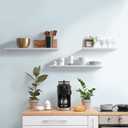 2-Pack Floating Shelves 36" x 8" x 1", White - Reforested Natural Wood Shelves - Thin Floating Shelf Easy Install - Decorations for Bedroom, Bathroom, or Kitchen - Modern Minimalist Aesthetic Decor