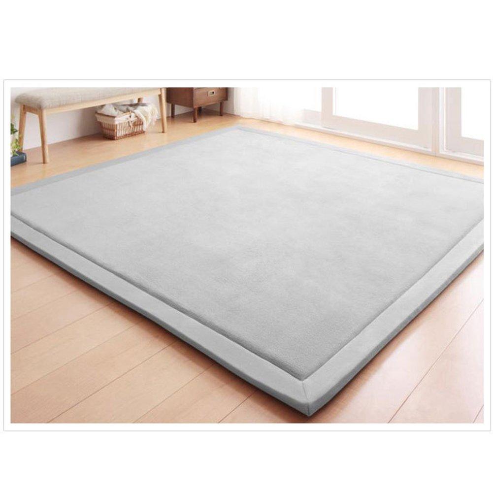 Loartee Nursery Crawling Rug and Play Mat - Velvet Coral (5.0'x 6'8", Gray) for Toddler Exercise (4'11"x6'7", Grey)