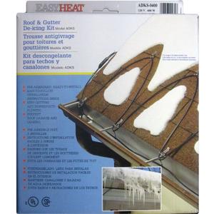 EasyHeat 80' Roof Deicing Cable, For Roof and Gutters, Pre-assembled for Ice and Snow Damage Prevention, 400 Watts