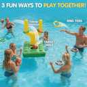 Inflatable Football Pool Ring Toss Game - 3-in-1 Floating Football Target for Swimming Pool, Backyard & Beach - Heavy Duty PVC Pool Toys for Kids and Adults Summer Party Games