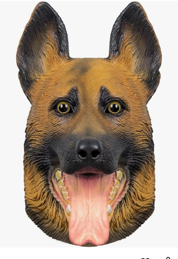Realistic Design: This adult mask features a highly detailed, lifelike dog head sculpt with expressive eyes and an open, panting mouth
Made from high-quality latex material for a long-lasting, comfortable wear
Versatile Use: Perfect for Halloween cos