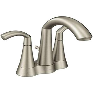 Moen Glyde Brushed Nickel Two-Handle High Arc Center set Bathroom Faucet, 6172BN