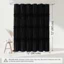 Seasonwood Black Shower Curtain Elegant Ruffle Shower Curtain with Ruched & Bow Vintage Farmhouse Shower Curtains for Bathroom Boho Bathroom Decor(Black,72x72 Inches)