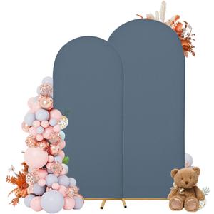 Arch Covers,Arch Backdrop Stand Fitted Cover for Wedding Birthday Party Ceremony Banquet Decoration(7.2FT&6FT,Dusty Blue,Cover Only)