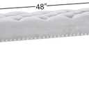 Roundhill Furniture Decor Maxem Tufted Fabric Upholstered Seat with Nailhead Trim Bench, Gray, 48 inches x 18 inches x 18 inches