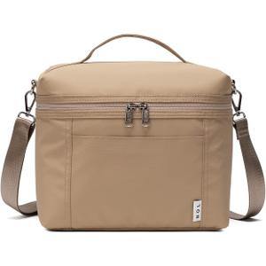 NOL Natural Organic Lifestyle Insulated Lunch Bags for Women Cooler Bag Lightweight Nylon Waterproof Lunch Box For Work (Medium (8 Liters), Khaki)