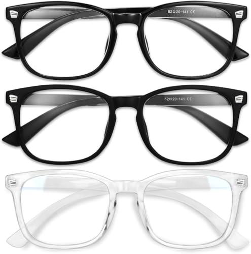 Gaoye Stylish Blue Light Glasses for Woman - Computer Glasses 99% Blue Light Blocking - Lightweight TR90 Frames - 3 pack