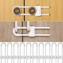 Jetec 10 Pieces Cabinet Locks for Babies, U-Shaped Proofing Drawers Safety Child Locks Adjustable, Easy to Use Childproof Latch for Knob Handle on Kitchen Door Storage Cupboard Closet (White)