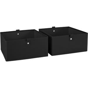 RiverRidge Home RiverRidge Kids 2pc 5" Fabric Collapsible Storage Cube Organizers for Playroom Organization Black