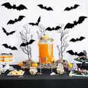 5 x Halloween Bats Decoration, 4 Different Sizes 3D Realistic PVC Bats Stickers for Outdoor Scary Bat Sticker for Home Decor Bathroom Indoor Halloween DIY Home Decor Party Supplies 16PCS