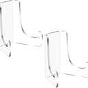 2 Pcs Acrylic Easel Display Stand, Clear Flat Plate Stand Transparent Thickened Card Display Holder for Greeting Card, Frame, Picture, Magazine, CD, Home Decor (3 x 2.6 x 2.2 Inch)
