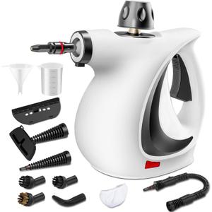 Spurgehom Handheld Steam Cleaner, Portable Steamer with Large Capacity,11-Piece Accessory Set for Floor, Car, Carpet, Upholstery, Couch, Tile, Windows Cleaning (Grey)