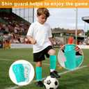 2 Pairs Shin Guards Soccer for Kids,Shin Pads Extra Lightweight Breathable Slide in Shin Guard for Football Training Match Outdoor Activities Protective Slip-in Shin Guards for Boys Girls (Aqua)