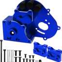 Aluminum Transmission Case Gearbox Housing Cover w/Motor Plate Compatible with 1/10 Traxxas Slash 2WD Rustler Stampede Bandit 2WD RC Car Replace 3691 (Blue)