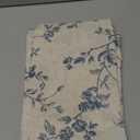 jinchan Floral Kitchen Curtains 24 Inch Linen Tier Curtains Farmhouse Cafe Half Window Drapes Over Sink Light Filtering for Living Room Laundry RV Rod Pocket 2 Panels Blue on Beige, Size: 26"W x 24"L