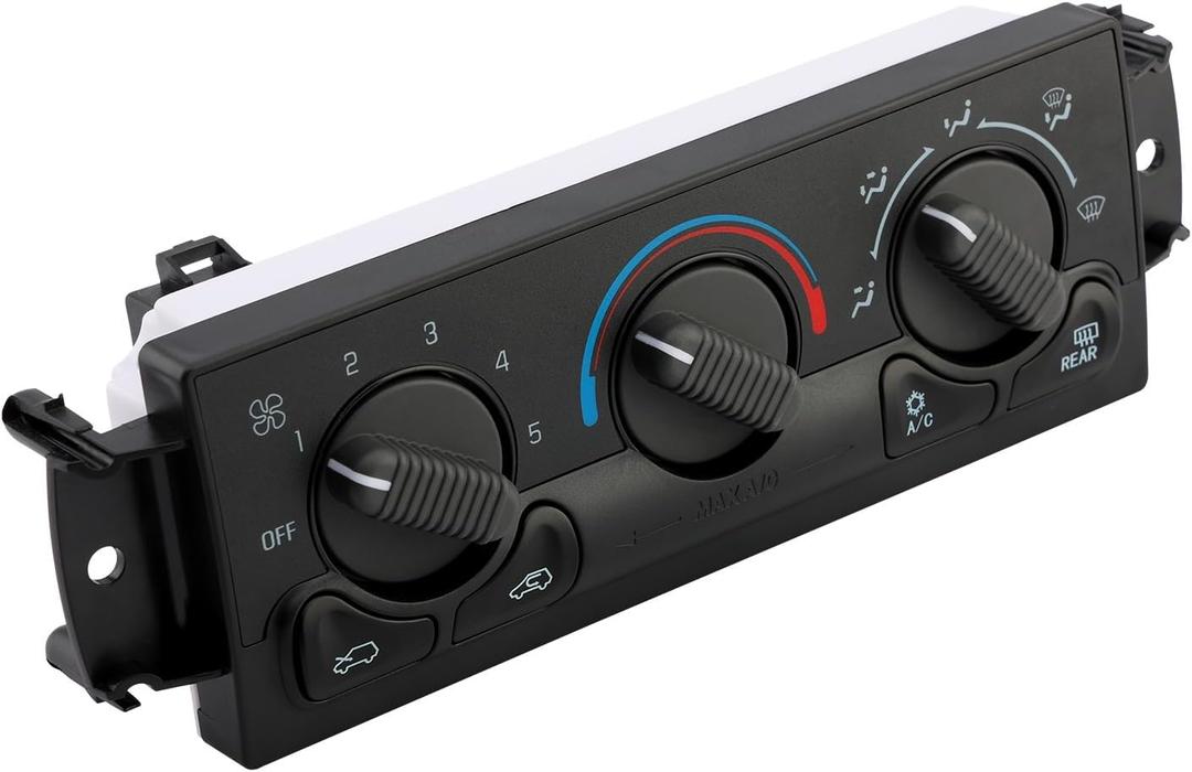 599-218 Front Climate Control Module (with Rear Windshield Defogging), Compatible with 1999-2002 Chevy Avalanche Silverado Suburban Tahoe GMC Sierra Yukon, A/C Heater Air Conditioning Panel Unit