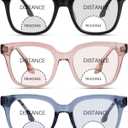 Bifocal Reading Glasses for Women Men Oversized Blue Light Blocking Clear Top Computer Readers +1.0