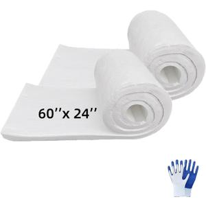 60'' x 24'' x 1'' Ceramic Fiber Insulation Blanket 2 Pack Fireproof Insulation Blanket 2400°F High Temperature for Stoves Kilns Forges Fire Bricks Boilers Pizza Ovens