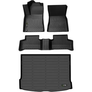 HAFIDI® Floor Mats & Cargo Liner Set Fit for Mercedes Benz GLA 2021-2025 2026 All Weather TPE Anti-Slip Car Full Set Floor Liners Custom Accessories - Black