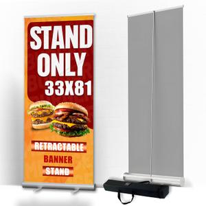 Anley 33 x 81 IN Retractable Roll-Up Banner Stand with Carrying Bag Portable Aluminum Display Stand for Trade Shows, Exhibitions, Events, Presentations, Advertising (Banner Not Included)