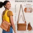 Genuine Leather Crossbody Bags for Women - Cute Small Crossbody Purse with Wide Strap for Travel, Work & Daily