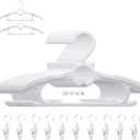 Baby Nursery Closet Hangers, Non-Slip and Extendable Laundry Infant Pant Hanger for Newborn Clothes 50pcs hangers11-14'' Adjustable Children Coat Hanger for Girl Boy Toddler Kids Child (50PACK, White)