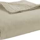 LANE LINEN Cotton Queen Size Blanket - Lightweight, Soft, Comfortable Large Blanket with Cooling and Breathable Design for Guest Room, Camping, and Outdoor Travel - Taupe