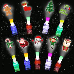 Christmas Party Favors for Kids, 36Pcs LED Light Up Finger Lights Christmas Stocking Stuffers for Kids Light Up Rings Toy Gifts For Boys Girls Gifts Ring