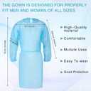 Xuhal 300 Pack Disposable Isolation Gowns PPE Gowns Disposable Bulk Fully Closed Double Tie Back Elastic Cuffs for Home Isolation, Labs, Dental, Beauty Agencies, Tattoo Practices, Unisex (Blue)