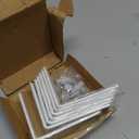 WINKER Shelf Bracket 8 Pack 5" Lx4 Hx1.5 W 5mm Thick Heavy Duty White 5 Inch Metal Iron L Brackets for Wall Shelves