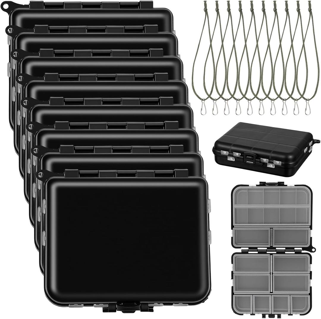 Kifmurase 10PCS Plastic Tackle Box Organizer, Mini Fishing Tackle Box, Small Parts Fishing Lure & Hook Boxes Storage Containers, Kayak Fly Boxes, Tackles Storage Bin for Crafts Beads Screws Nail Pins